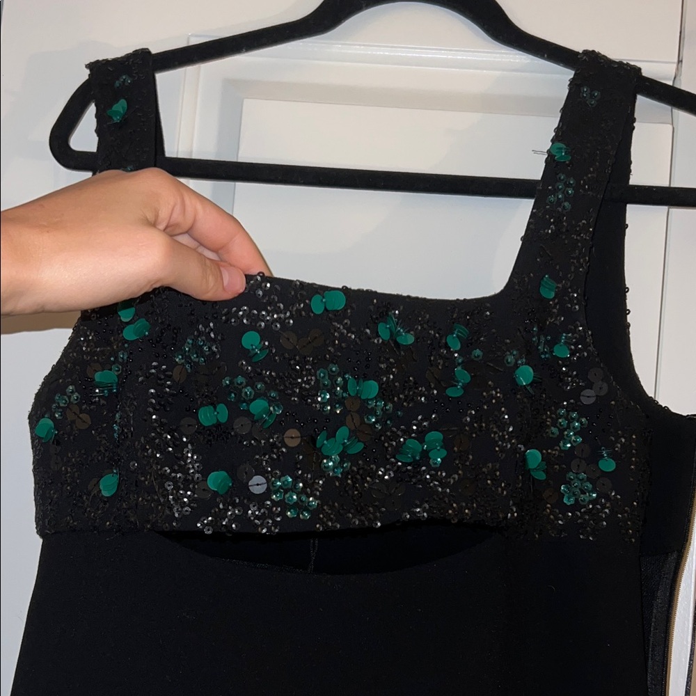 Zara Black and emerald green Sequin mini dress